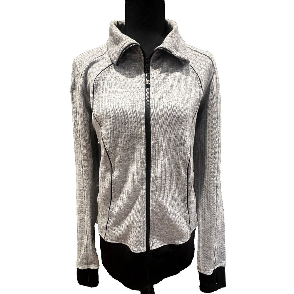 lululemon athletica Gray Full-Zip Jacket with Black Trim